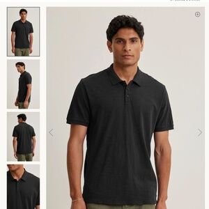 mens velvet polo shirt in blue